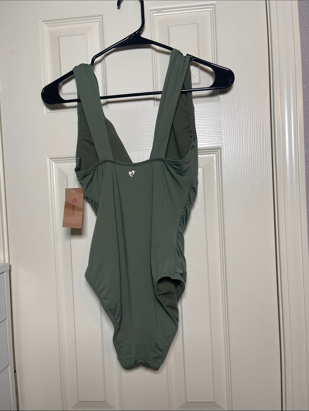 Daniel Cremieux Olive-Tone Scoop One-Piece Swimsuit